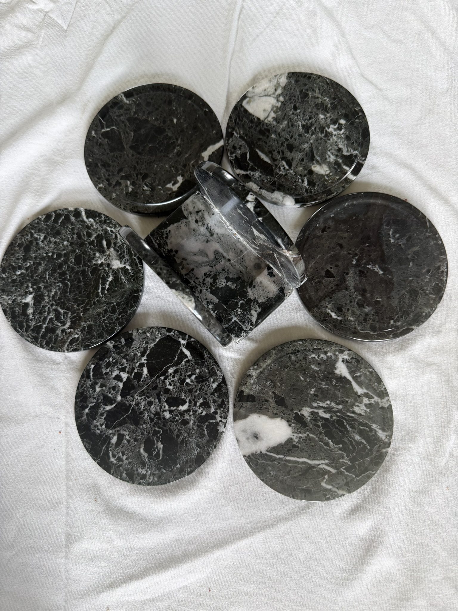 Coaster Set of six coasters on a stand