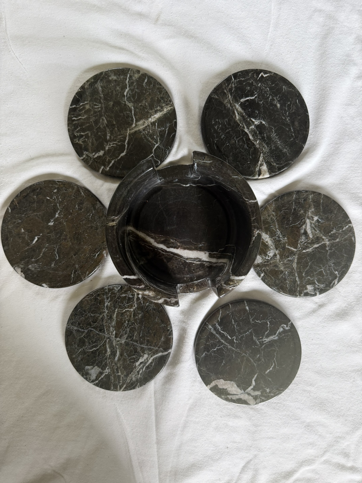 Coaster set of six in holder